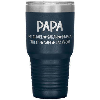 Papa Grandkids Tumbler