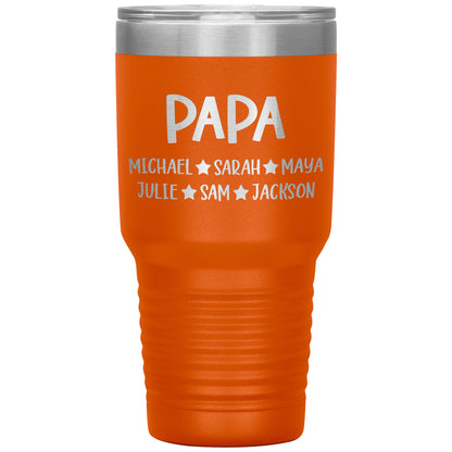 Papa Grandkids Tumbler