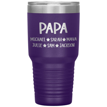 Papa Grandkids Tumbler