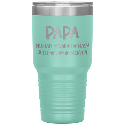 Papa Grandkids Tumbler