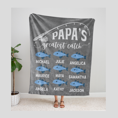 Papa's Greatest Catch Fishing Blanket