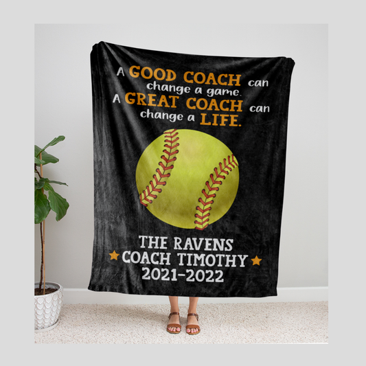 Softball Coach A Great Coach Blanket