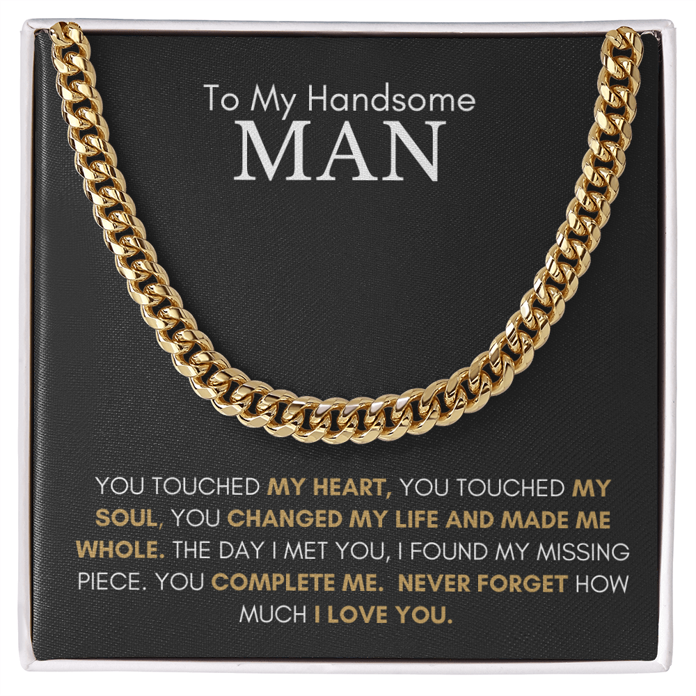 To My Handsome Man Cuban Chain Necklace