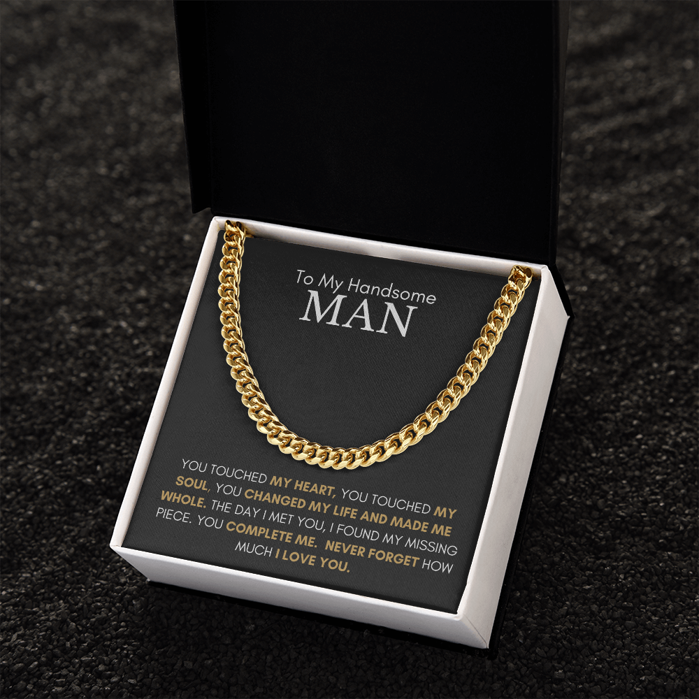 To My Handsome Man Cuban Chain Necklace