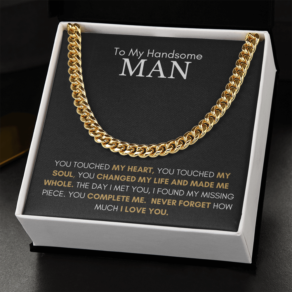 To My Handsome Man Cuban Chain Necklace