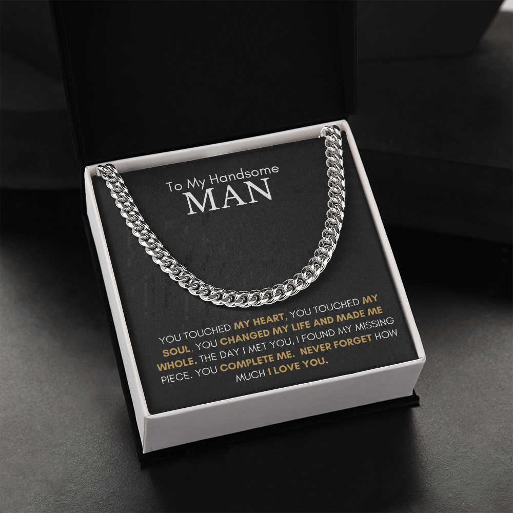 To My Handsome Man Cuban Chain Necklace