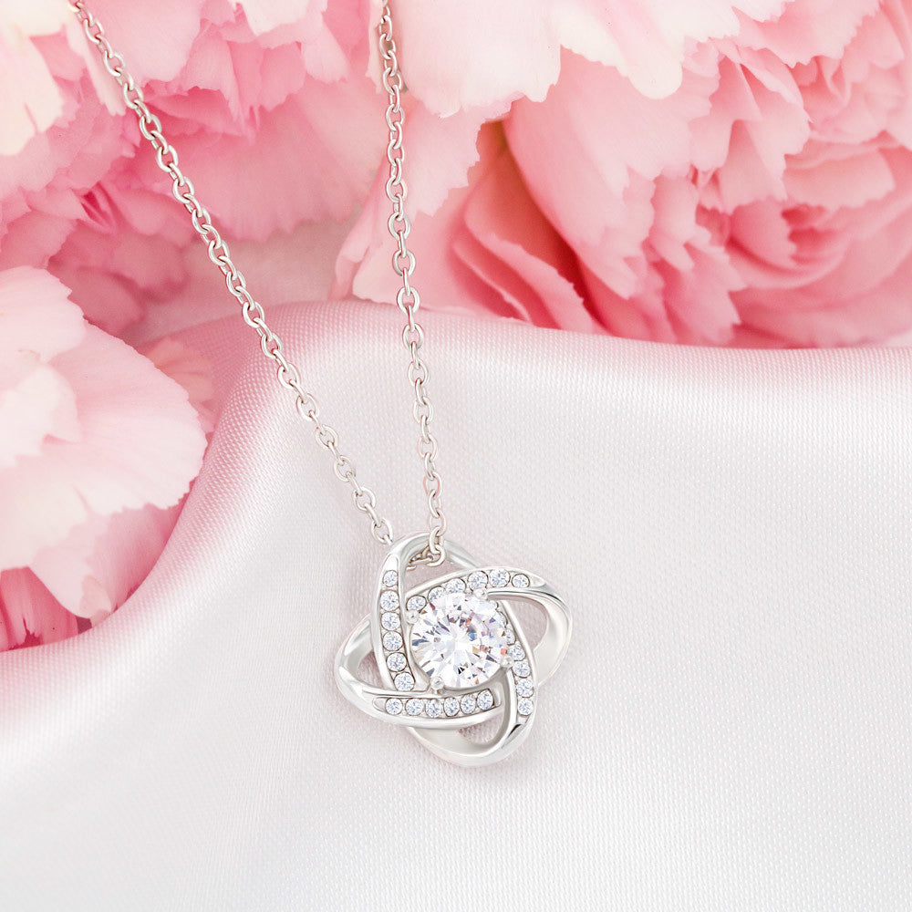 To My Bonus Daughter Never Forget that I Love You Love Knot Necklace