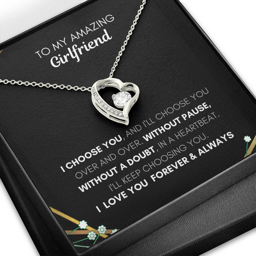 Amazing Girlfriend Forever and Always Heart Necklace