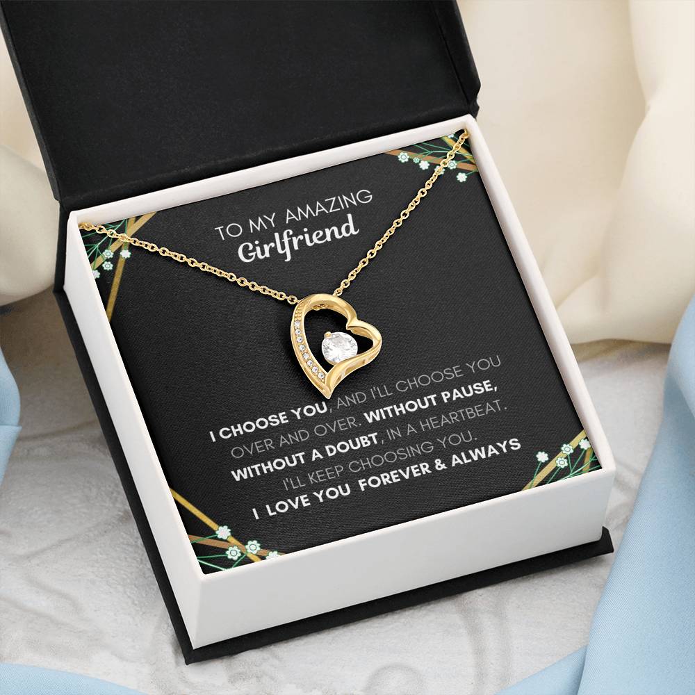 Amazing Girlfriend Forever and Always Heart Necklace