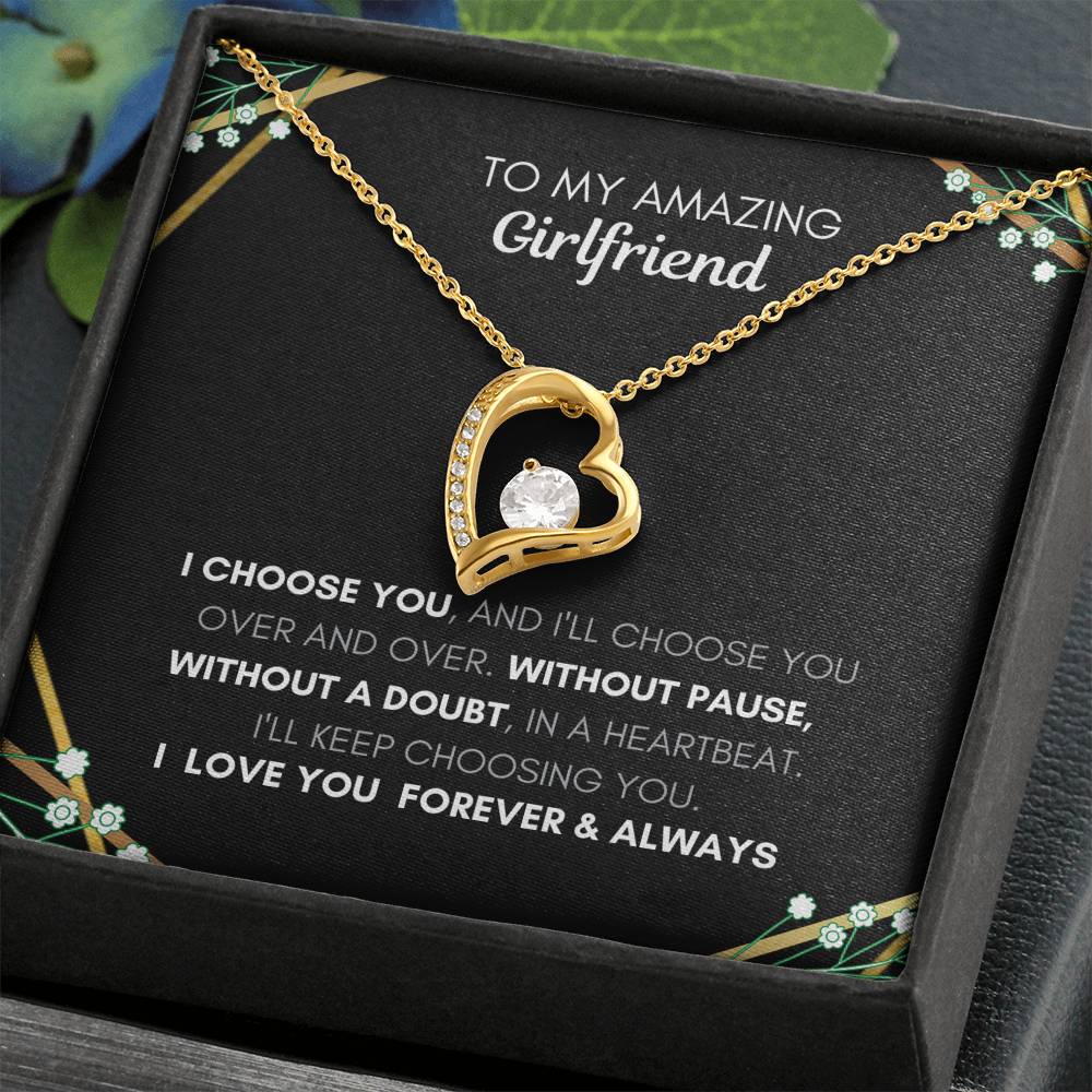 Amazing Girlfriend Forever and Always Heart Necklace