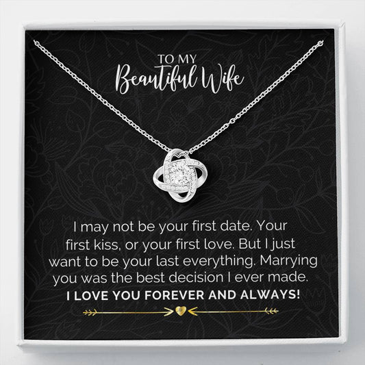 Beautiful Wife Best Decision Love Knot Necklace