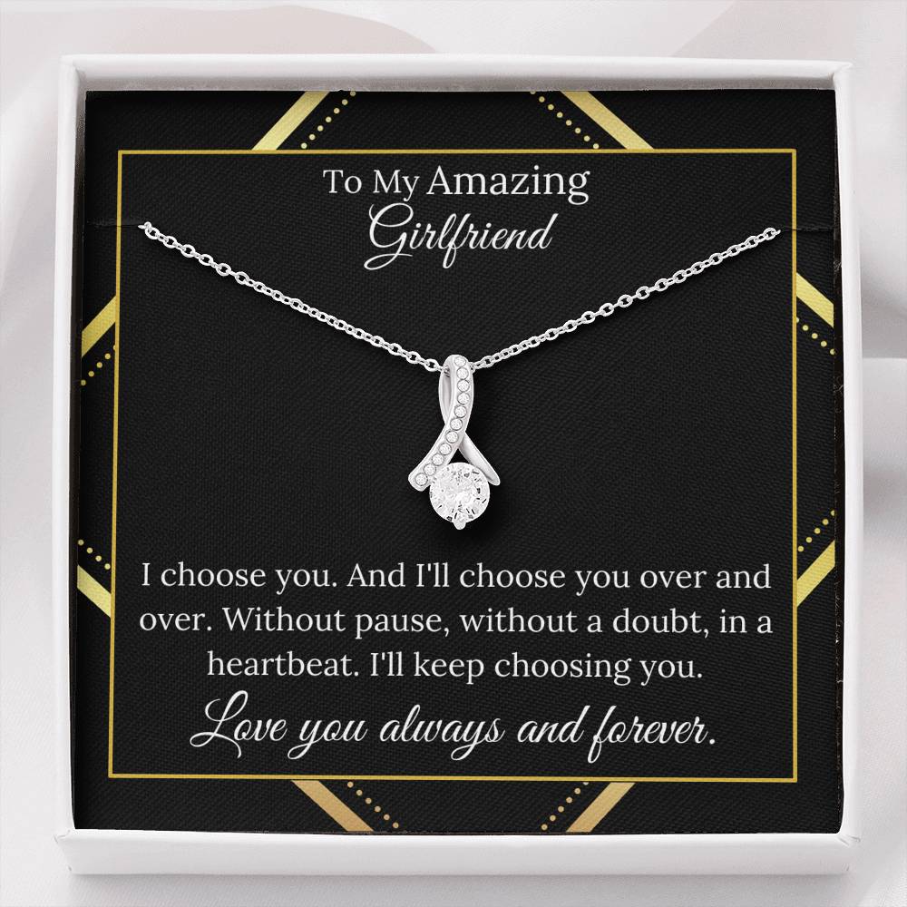 Amazing Girlfriend I Will Always Choose You Alluring Pendant Necklace