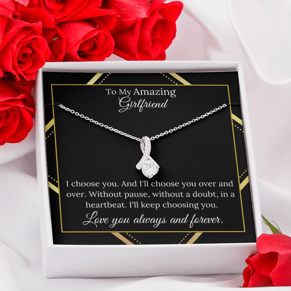 Amazing Girlfriend I Will Always Choose You Alluring Pendant Necklace