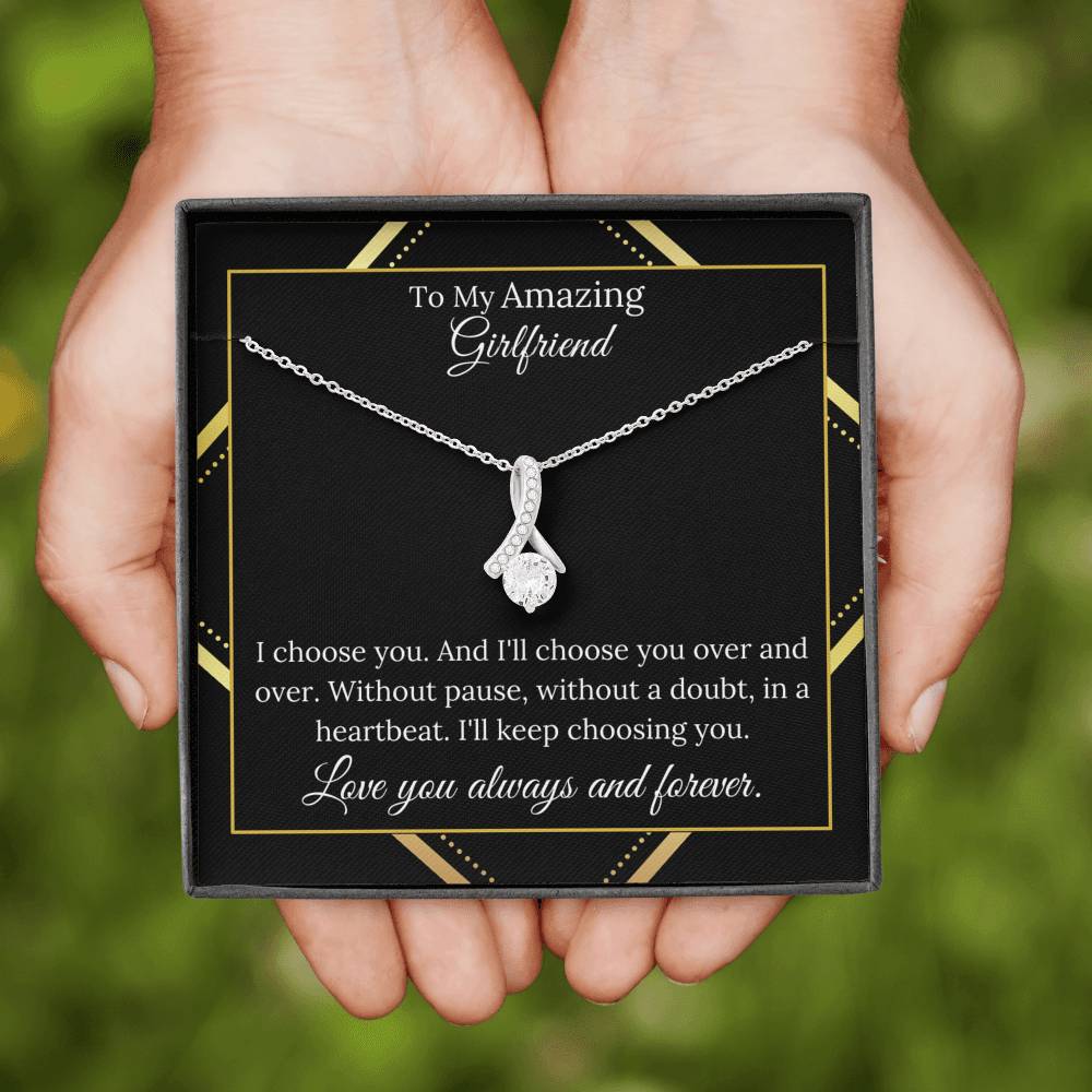 Amazing Girlfriend I Will Always Choose You Alluring Pendant Necklace