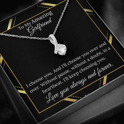 Amazing Girlfriend I Will Always Choose You Alluring Pendant Necklace