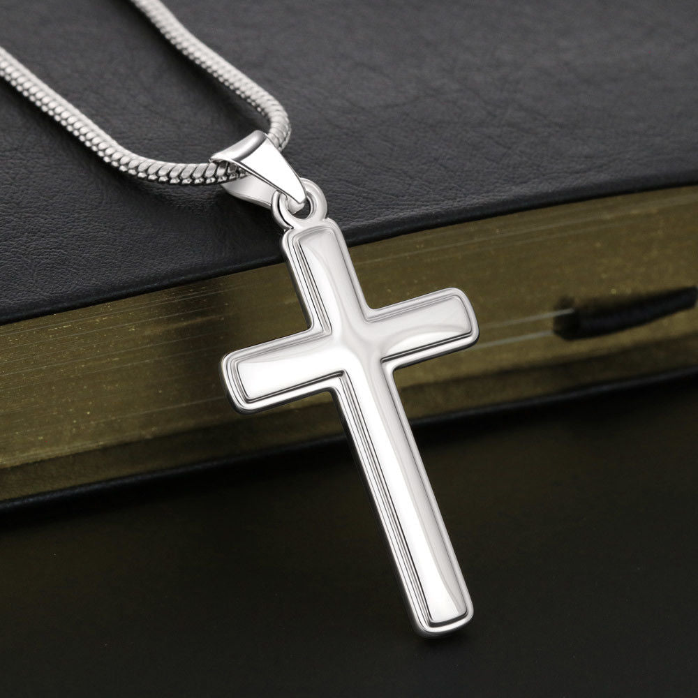 To My Nephew Artisan-Crafted Stainless Steel Cross Necklace