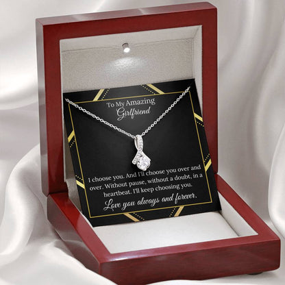 Amazing Girlfriend I Will Always Choose You Alluring Pendant Necklace