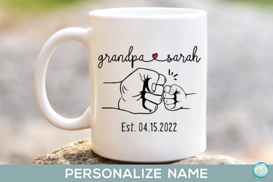 Grandfather and Child Fist Bump Mug