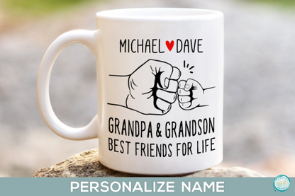 Grandpa and Grandson Best Friends Fist Bump Mug