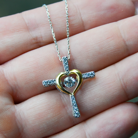 Para mi Amor Cross Necklace, Spanish Jewelry for Girlfriend, Spouse, Wife for Anniversary Christmas Birthday