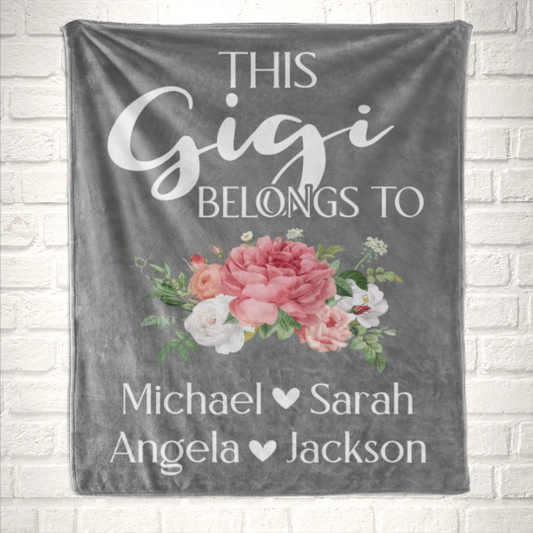 This Gigi Belongs Floral Blanket