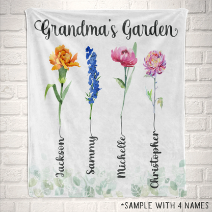 Grandma's Garden Blanket, Blanket with Grandkids Names