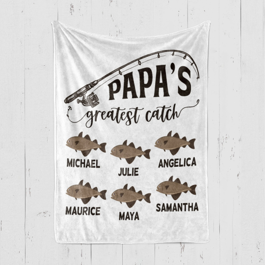 Papa's Greatest Catch Fishing Blanket