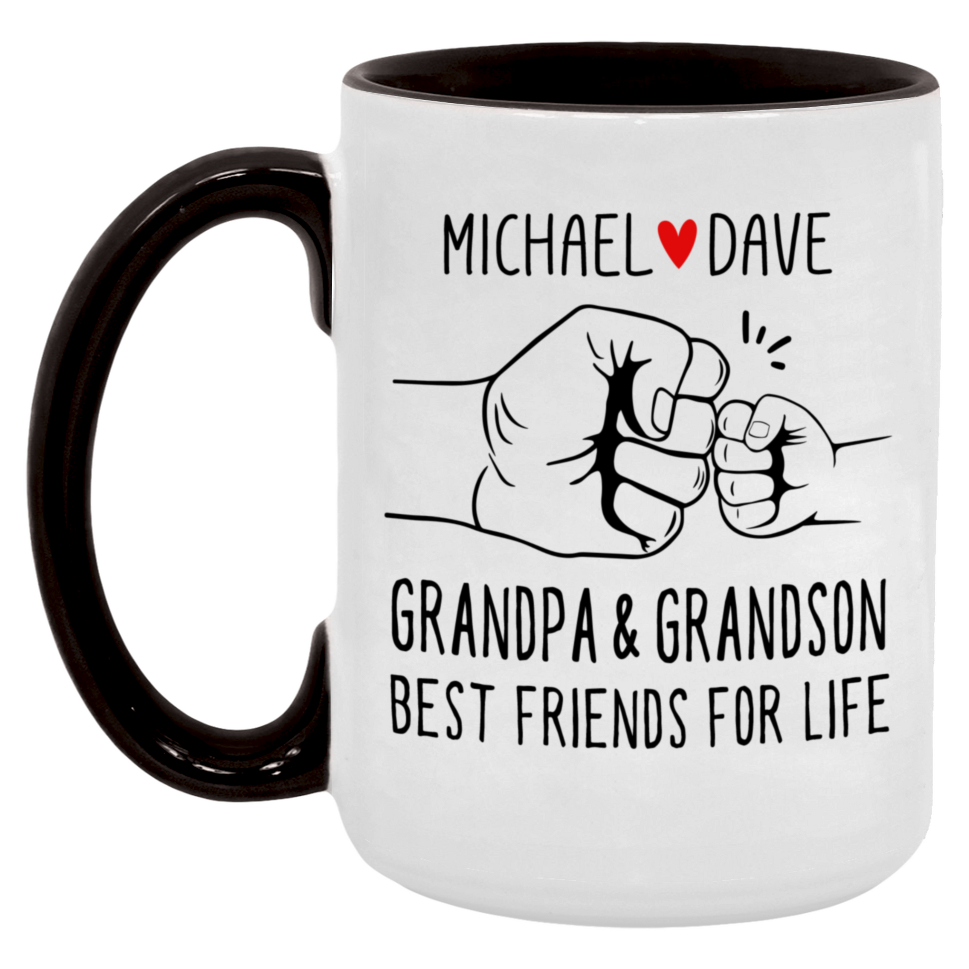 Grandpa and Grandson Best Friends Fist Bump Mug