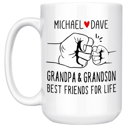 Grandpa and Grandson Best Friends Fist Bump Mug