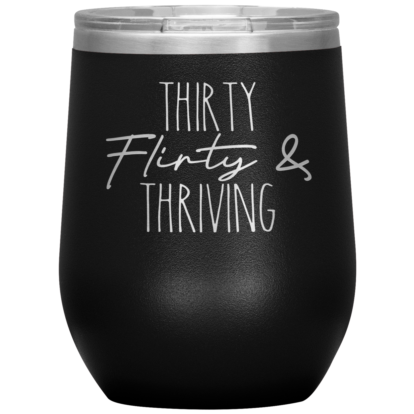 Thirty Flirty and Thriving Wine Tumbler