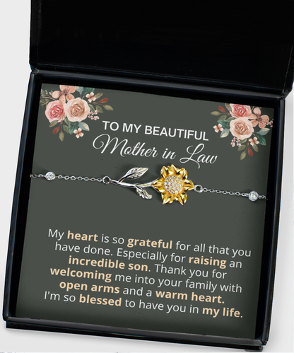 Beautiful Mother-in-law Sunflower Bracelet