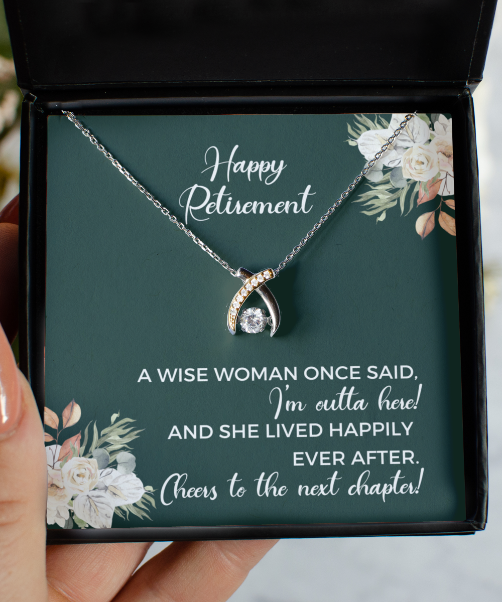 Retirement Sterling Silver Jewelry for Women, A Wise Woman Once Said Necklace, Happy Retirement Wishes for Her, Wife, Boss, Coworker, Friend