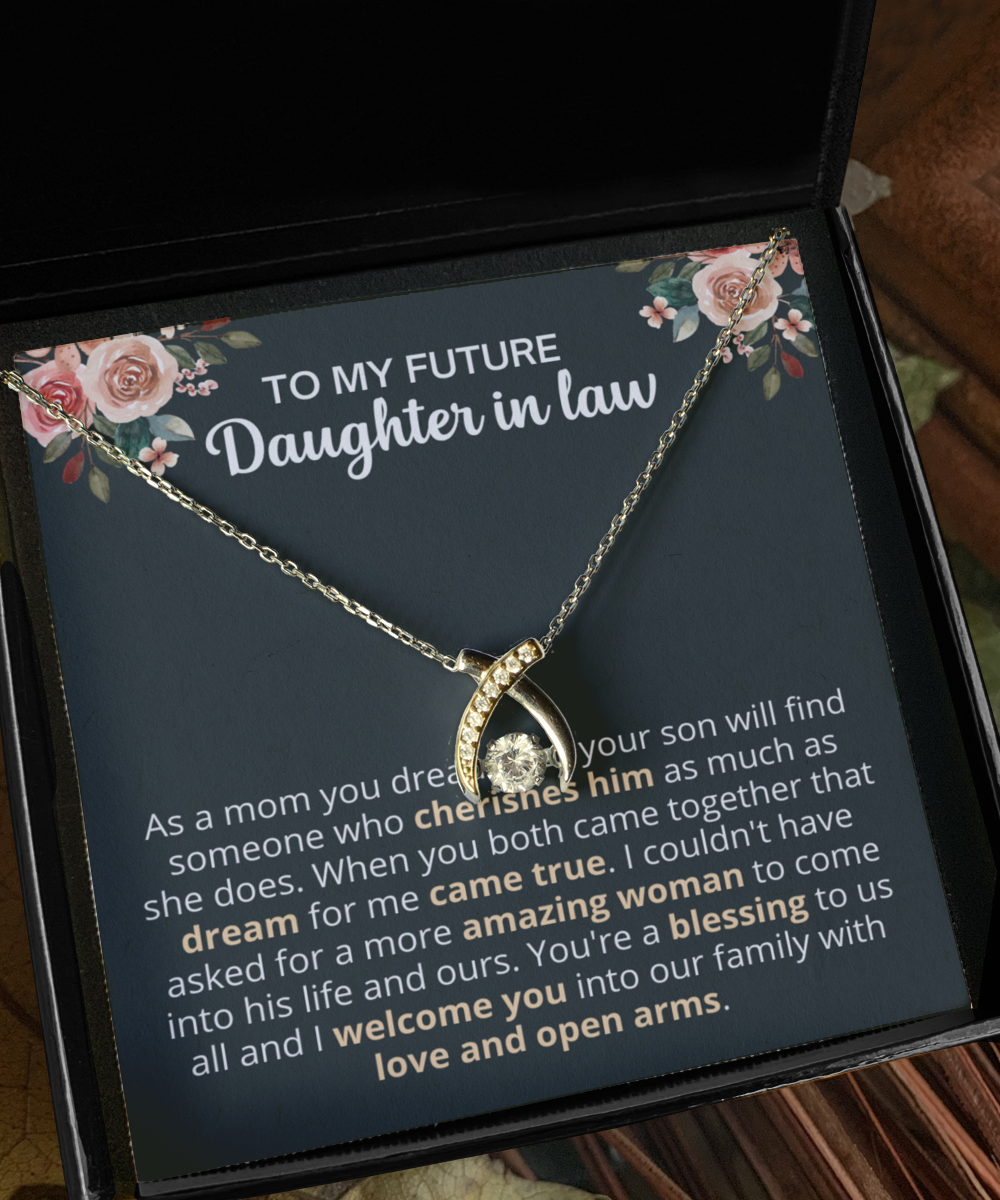 Future Daughter in Law Gifts, Wedding from Mother in Law, Daughter-in-law Love Knot Necklace for Engagement, Bride, Son's Fiancee