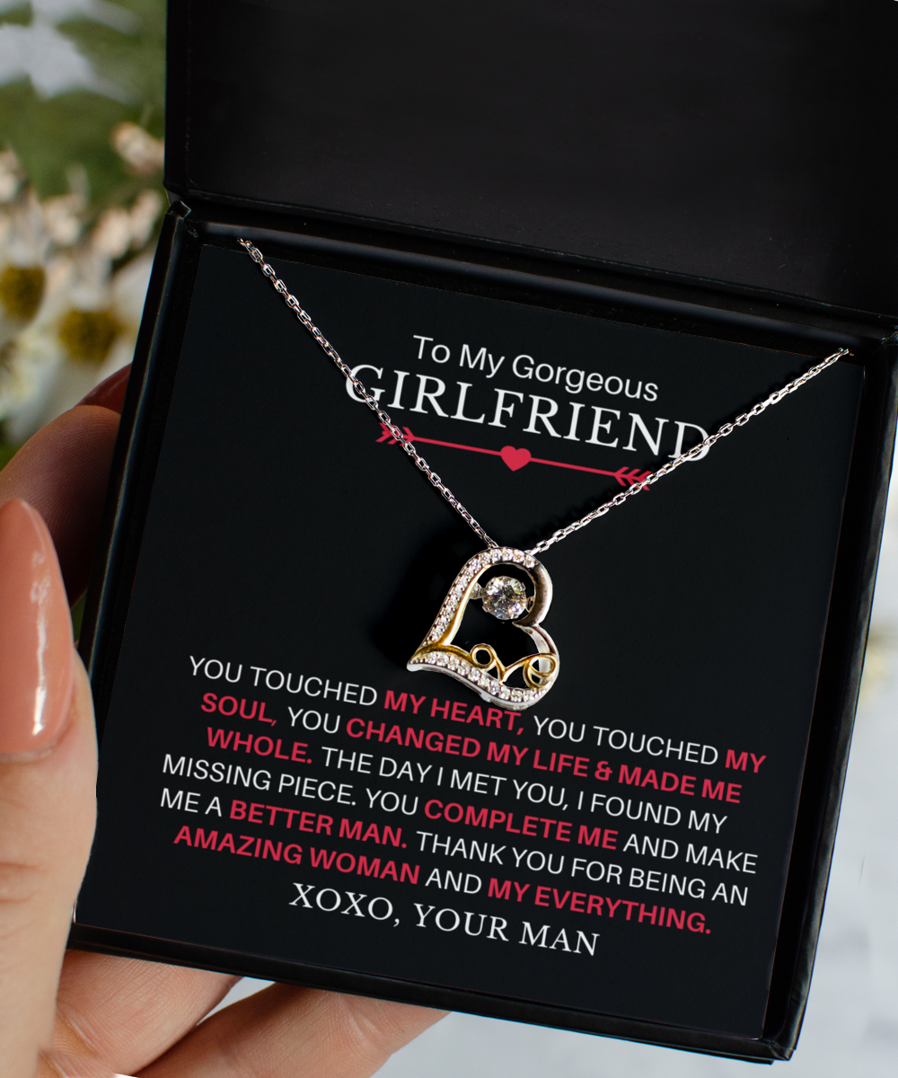 To My Gorgeous Girlfriend Love Heart Necklace