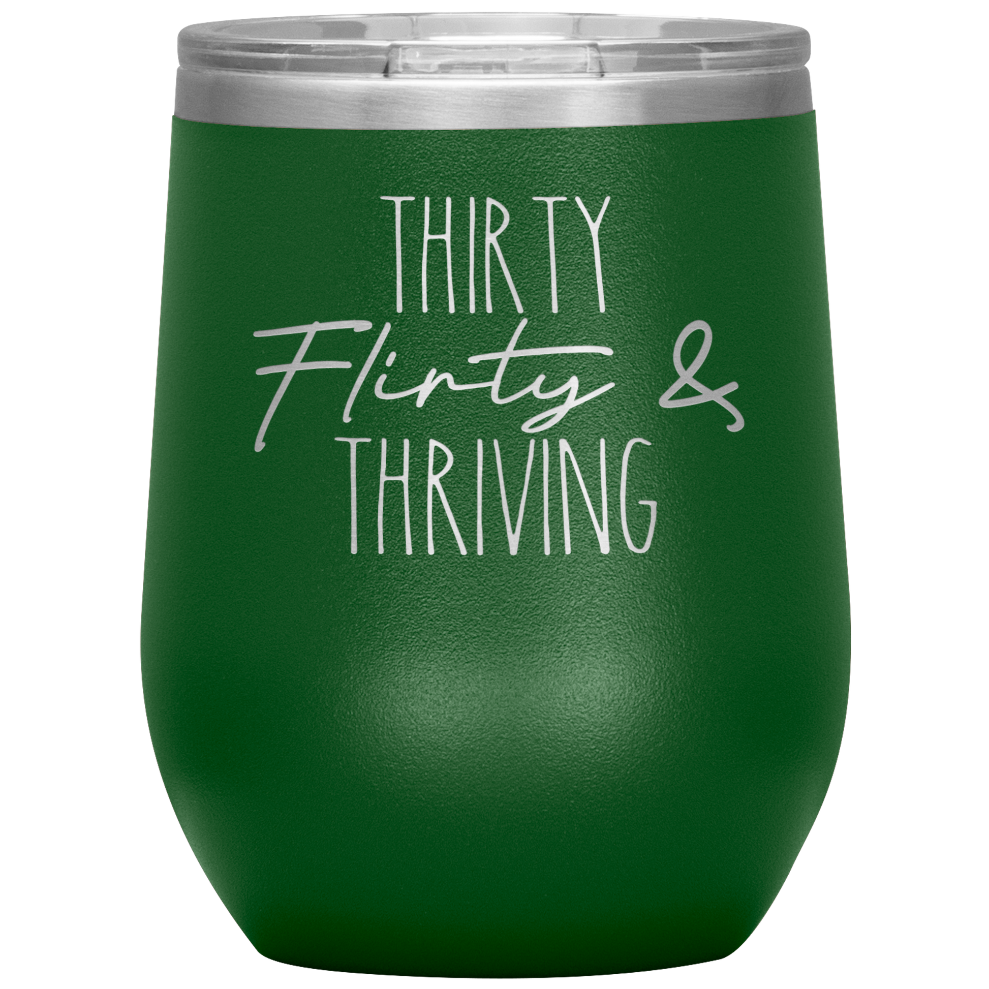 Thirty Flirty and Thriving Wine Tumbler