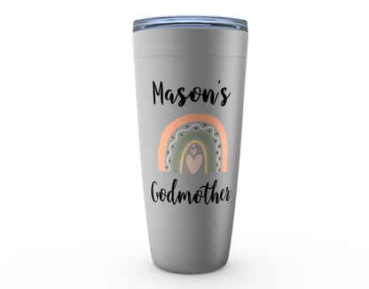 Personalized Godmother Rainbow Tumbler with Goddaughter or Godson's Name