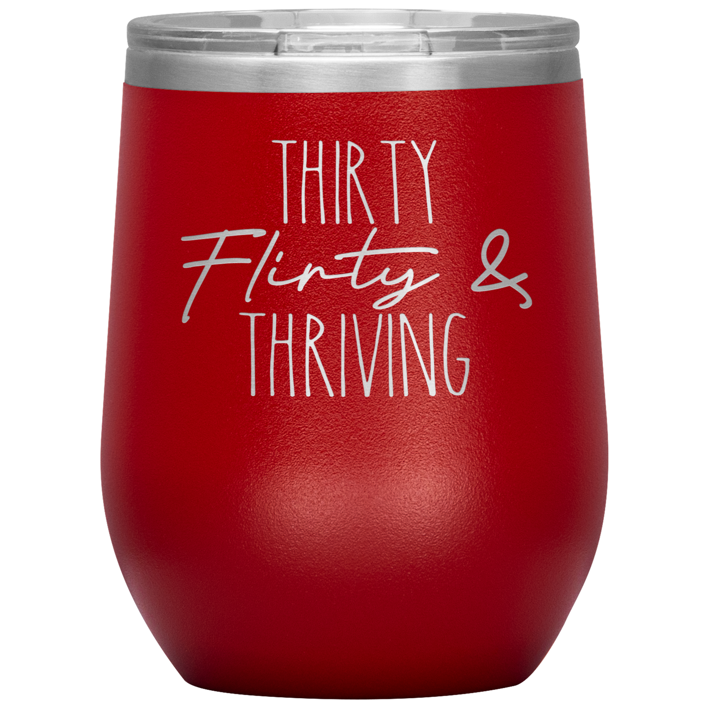 Thirty Flirty and Thriving Wine Tumbler