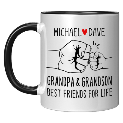 Grandpa and Grandson Best Friends Fist Bump Mug